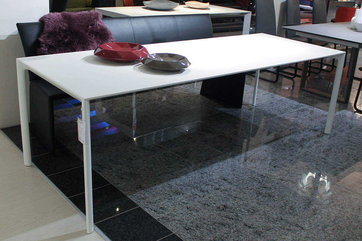 Kristalia - Esstisch Maki Ausziehbar Fenix-NTM Laminat Weiße Kante Gestell Aluminium Weiß - 6