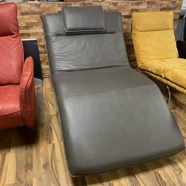Nolte - Relaxliege Prato Bezug Leder 90 23 26 Rancho Grau Braun Gestell 23 Stahl Inklusive Akku - 4
