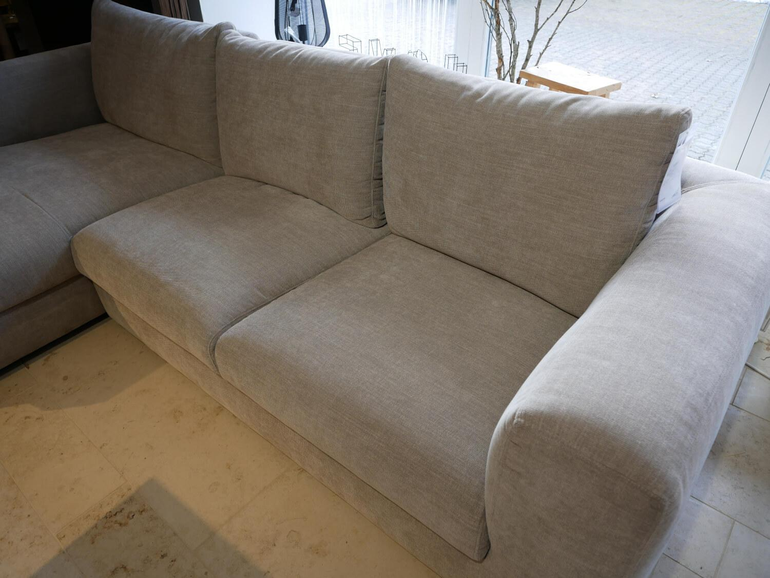 Vilmers - Ecksofa Natura Stormy Stoff Lapis Khaki Grau Grün - 2