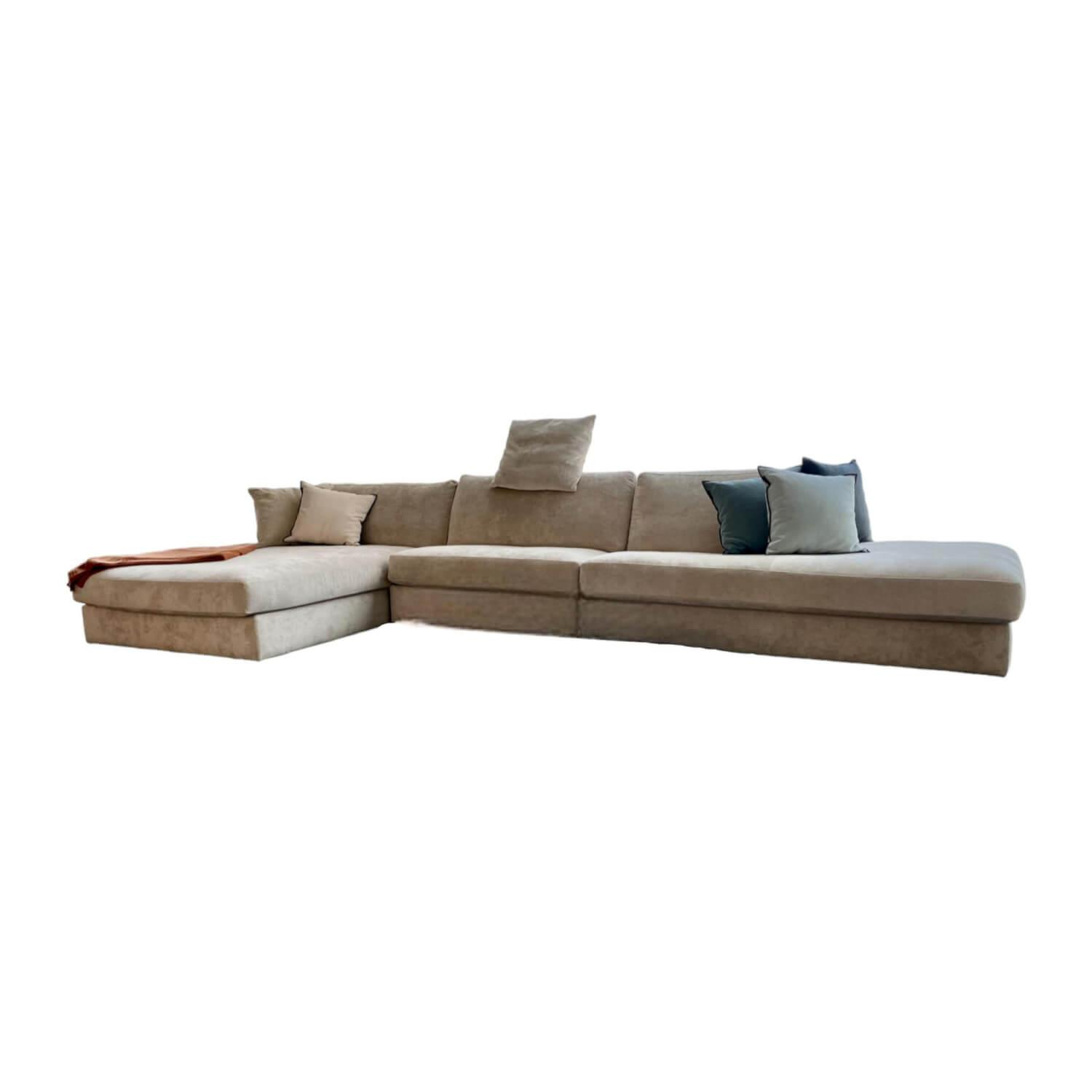 Bielefelder Werkstätten - Ecksofa Inspiration Stoff Carson Cream Velvet 1 1336 071 Ohne Couchtisch - 1