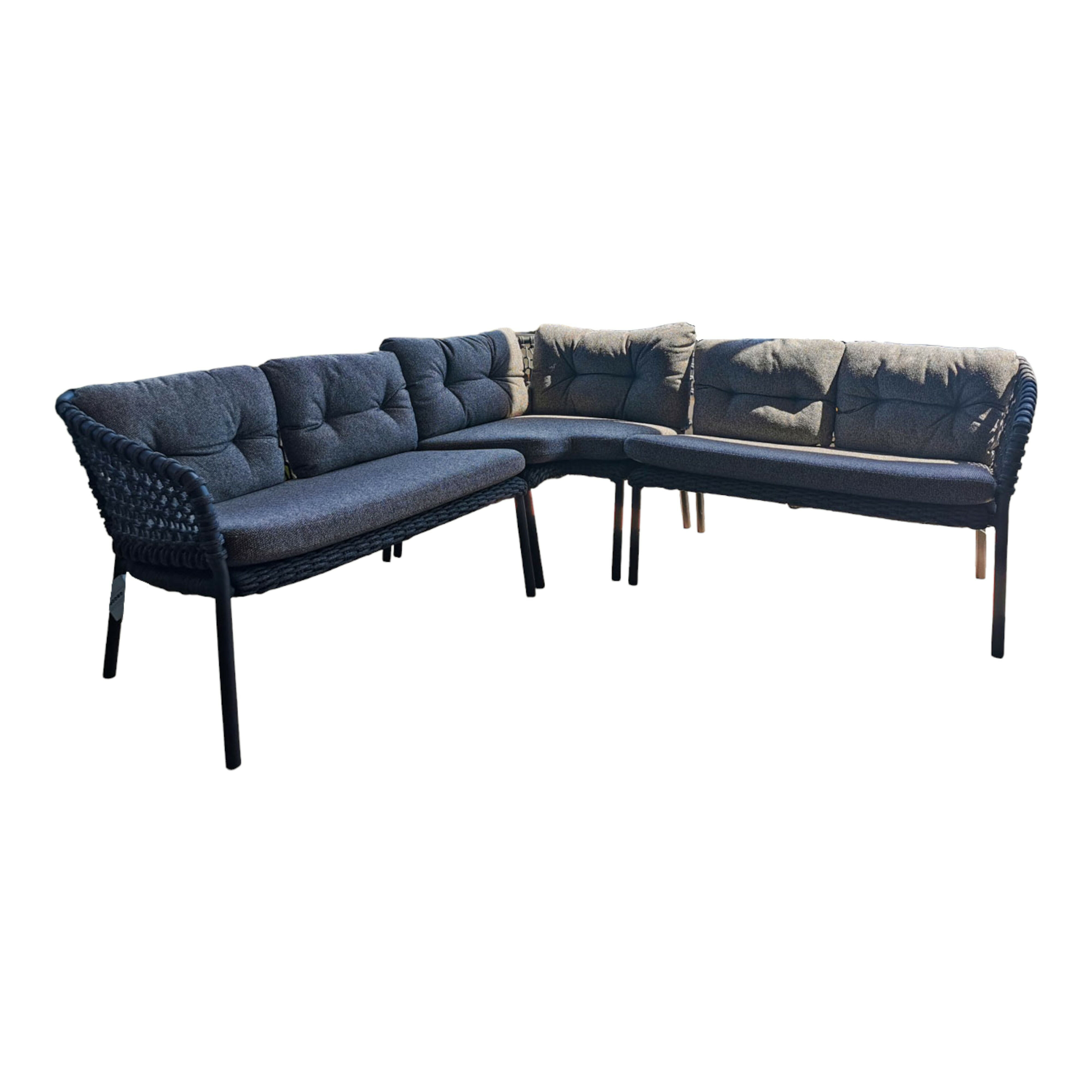 Cane Line - Outdoor Loungegruppe Ocean Cane Line Soft Rope Dark Grey Dunkelgrau Inklusive Kissensatz - 1