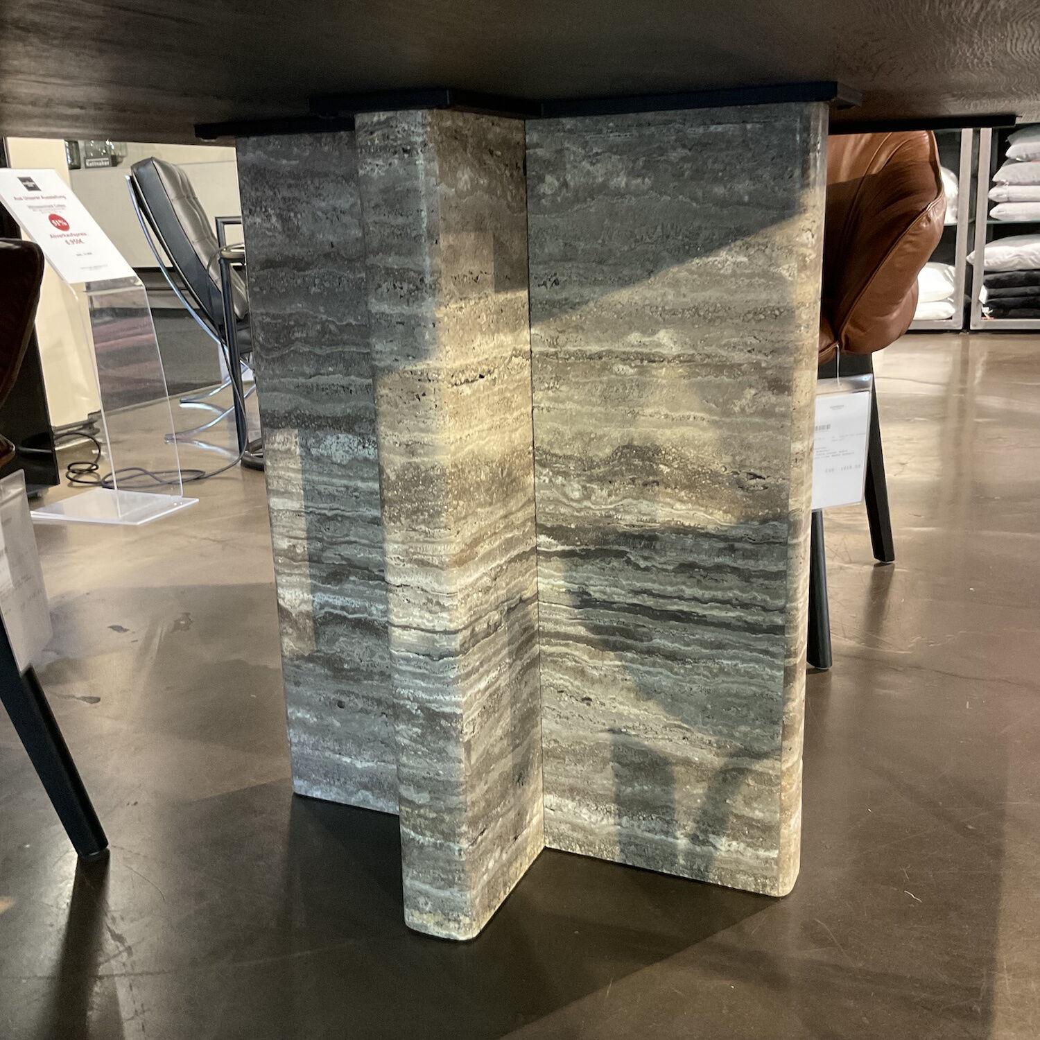Janua - Tisch BC 17 T-Rox Platte Eiche Geräuchert Anthrazit Geölt Gestell Travertin Titanium - 8