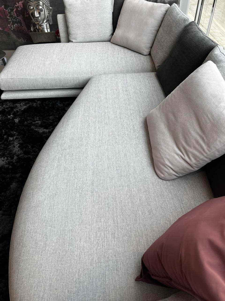 B&B Italia - Ecksofa Nanoo Stoff Sara Melange Grau Gestell Aluminium Poliert Inklusive Rückenkissen - 8