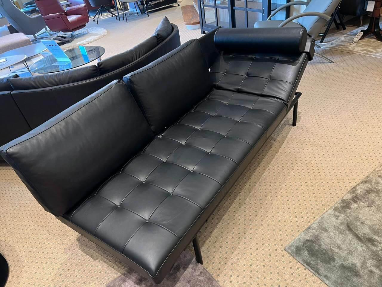 IP Design - Liege Campus Deluxe Leder Provence BW0000-312 Schwarz Gestell Metall Schwarz Inklusive Kissen - 2