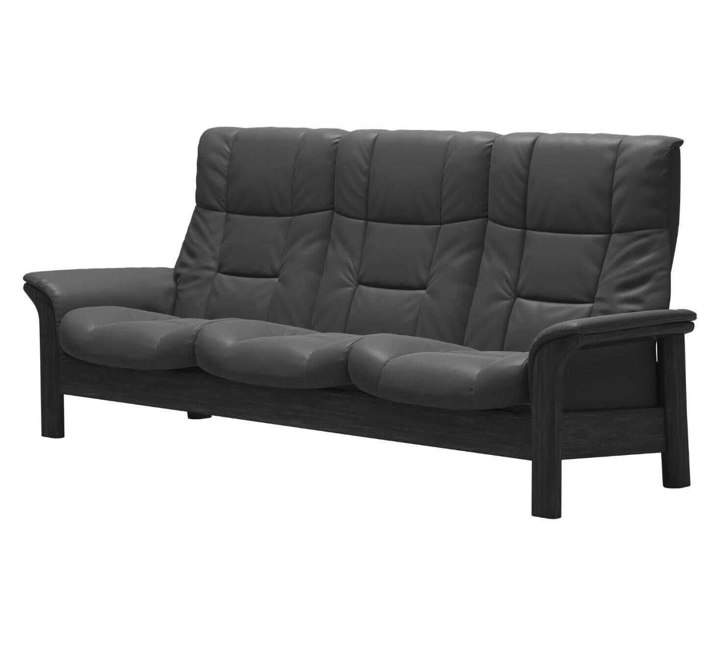 Stressless - Sofa Buckingham (L) Dreisitzer Hohe Rückenlehne Leder Noblesse Grau - 2