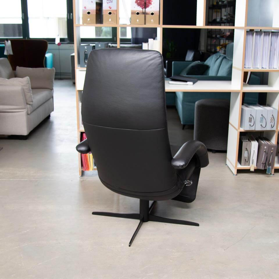 Jori - Relaxsessel Yoga Mono Move Leder Celia Nero Schwarz 4 Stern Fuß Schwarz - 6