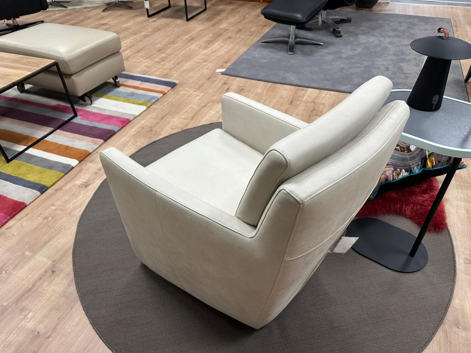 Gehlenborg Sitzmöbel - Sessel Vigo Fiedler Leder Tribe Weiß Füße Metall - 2