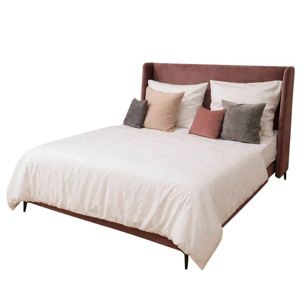 Beluga - Boxspringbett Sportage Stoff Sweet 011 Violett Füße Alu Schwarz Matt Inkl. Matratzen - 1