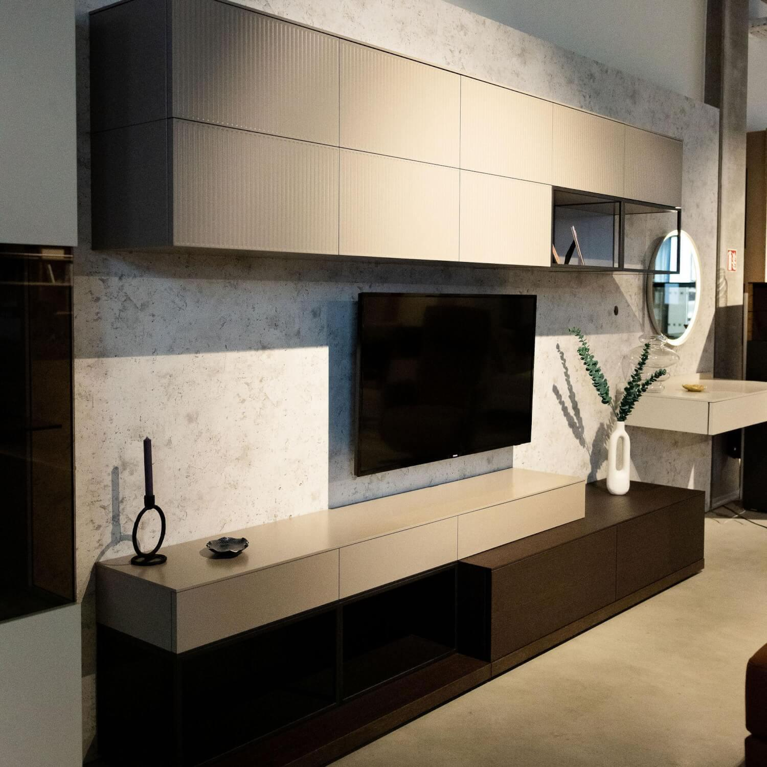 Novamobili - Wohnwand Living system N01 Rovere Terra 331 Matt Visione 306 Oxidized Bronze - 3