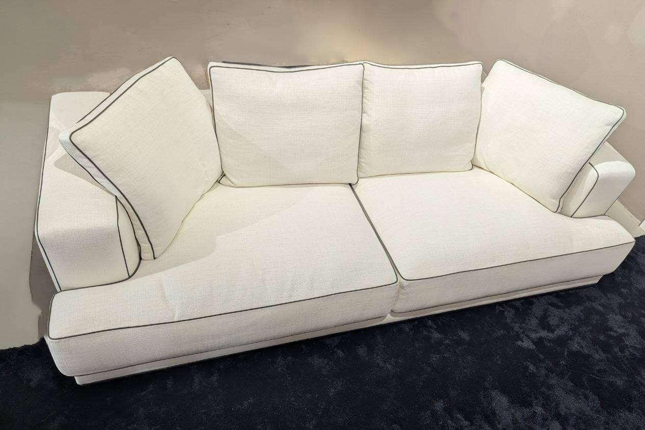 Molteni & C - Sofa Augusto Stoff KI111 Kolo Papierweiß mit 4 Rückenkissen - 4