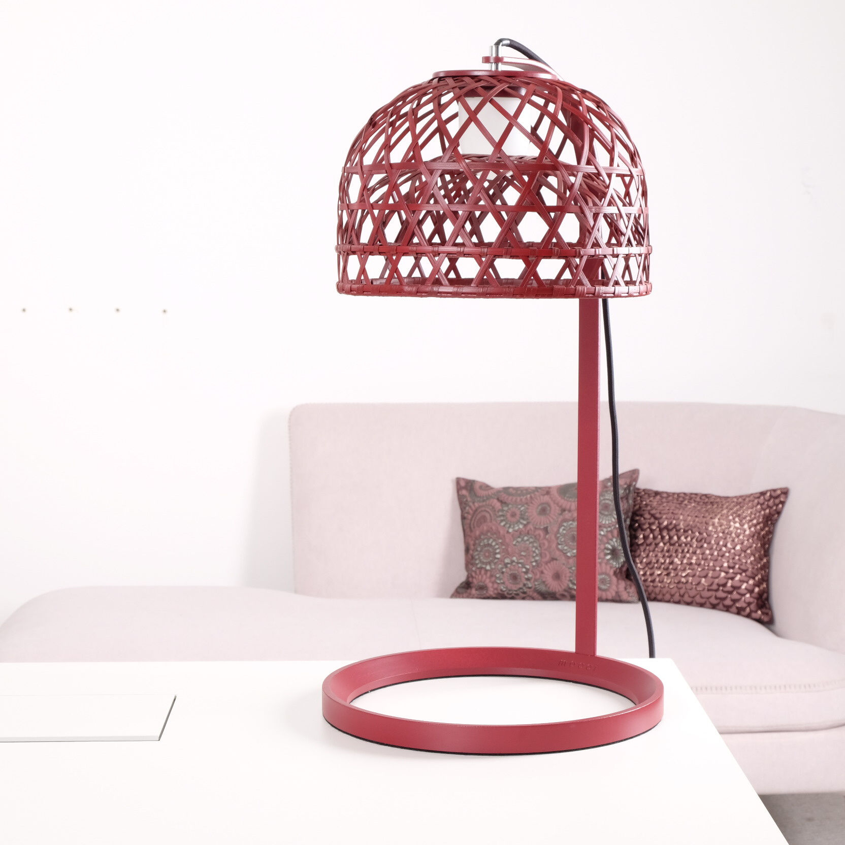 Moooi - Tischleuchte Emperor Rot Rattan Aluminium - 1