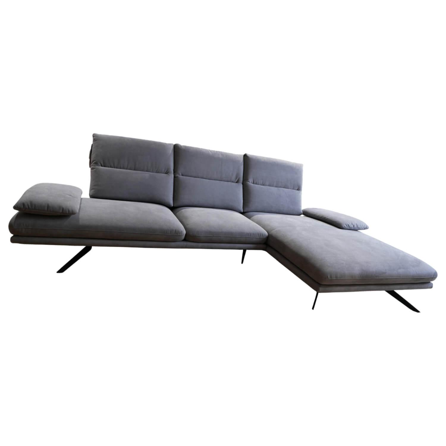 DFM - Ecksofa Klier Concept NO-01 Stoff Regain 167 Zinc Grau Metall Schwarz - 1