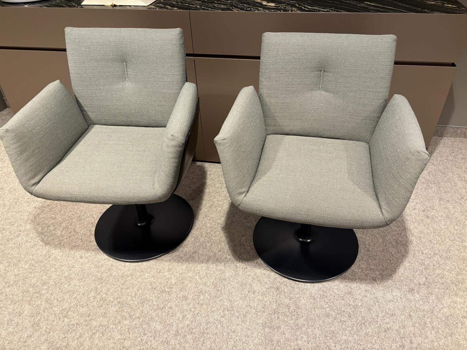 COR - 2er-Set Alvo 854 Stoff 7145 Taupe Grau Tellerfuß Schwarz - 4