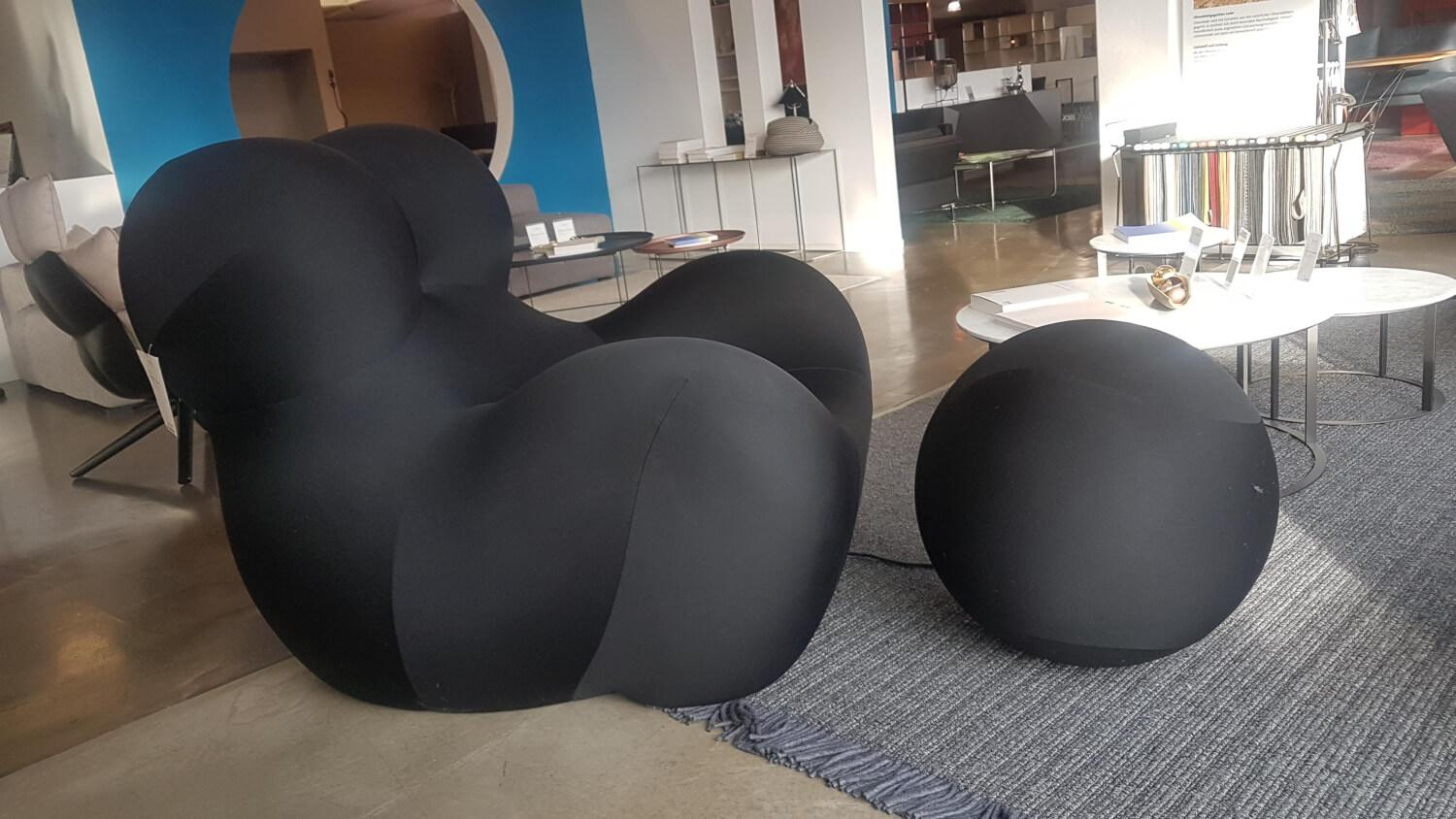 B&B Italia - Sessel UP 2000 Stoff Lora Schwarz mit Hocker - 6
