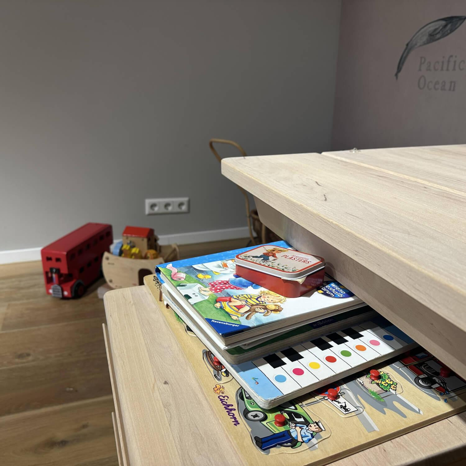 Team 7 - Schreibtisch kids Erle Weißöl Mit Kabelklappe Und Rollcontainer - 5