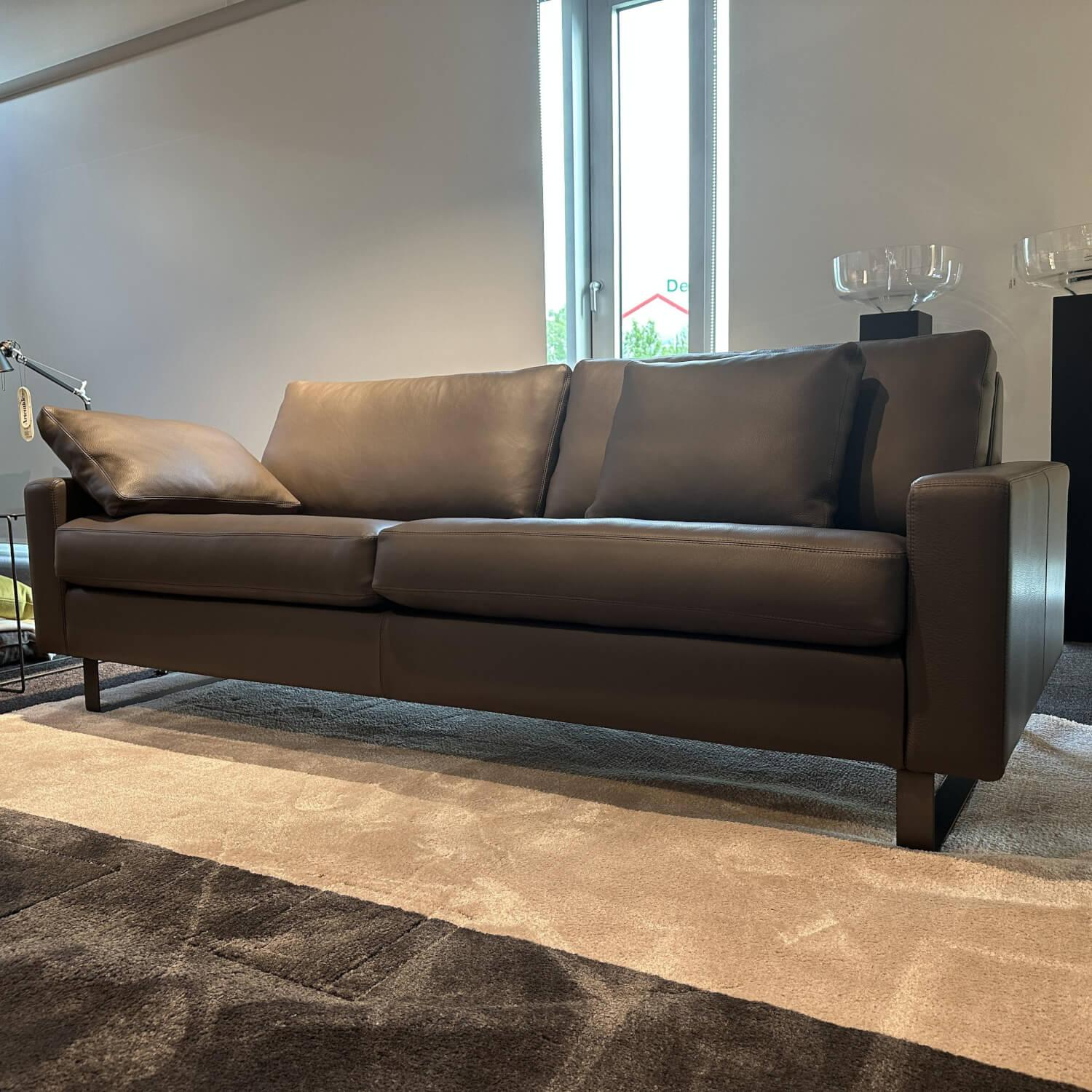 COR - Sofa Conseta Leder Schokograu 246 Gestell Metall Schlamm - 3