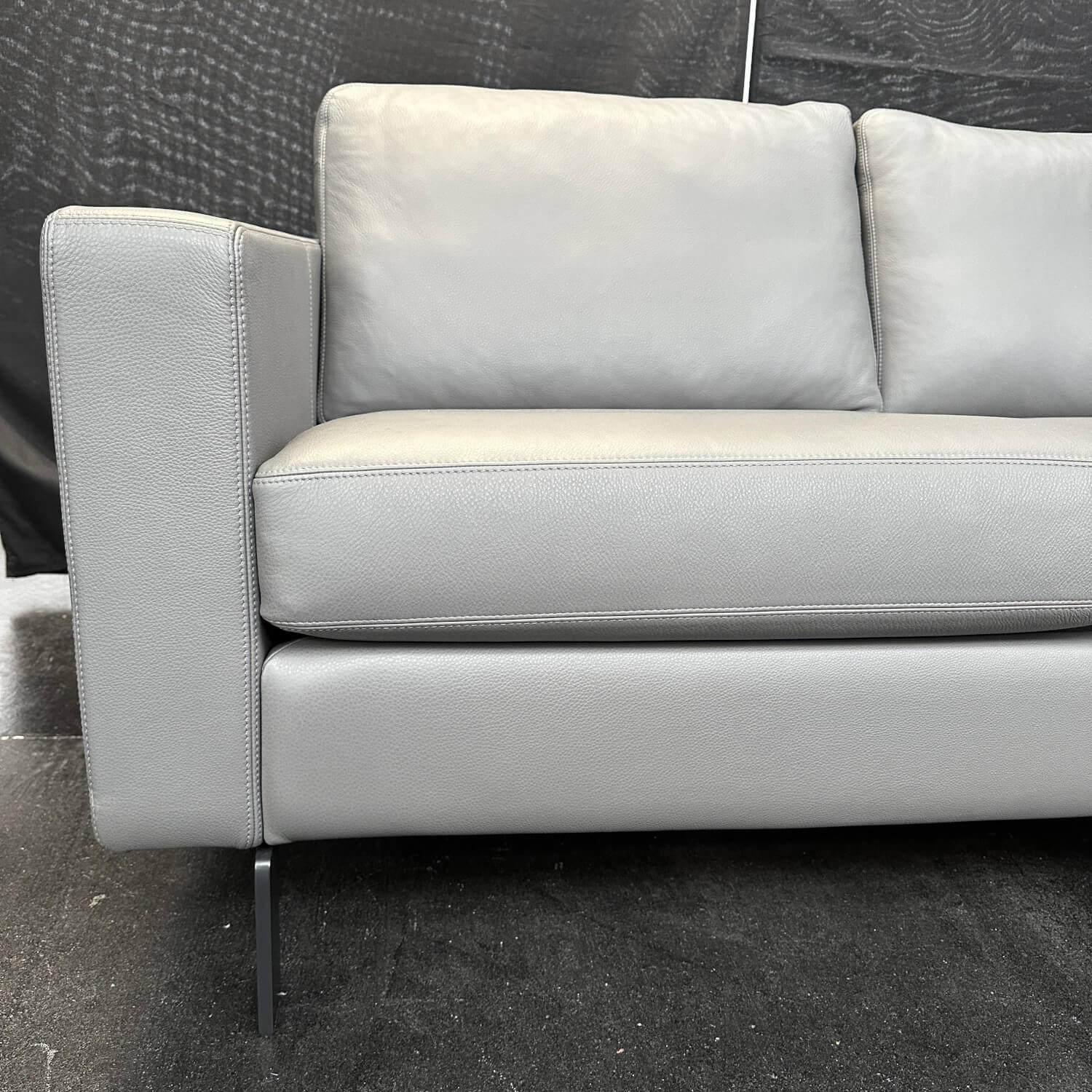 COR - Sofa Conseta Bodenfrei Leder 248 Asche Grau Schmalfüße Pulver Schwarz - 8
