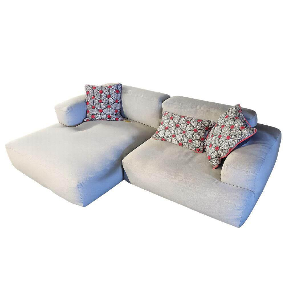 Hay - Sofa Mags Soft Stoff Grau Füße Holz Schwarz Lackiert - 1