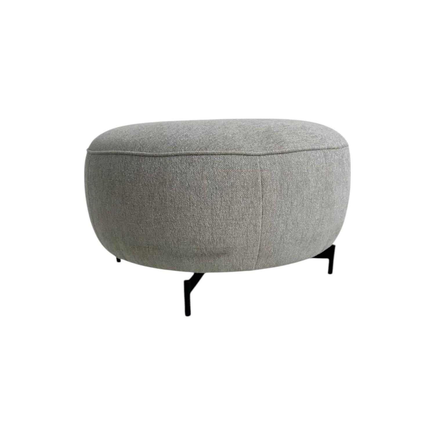 himolla - Hocker 8170 Stoff Jasmin Beige Grau Gestell Metall Schwarz - 1