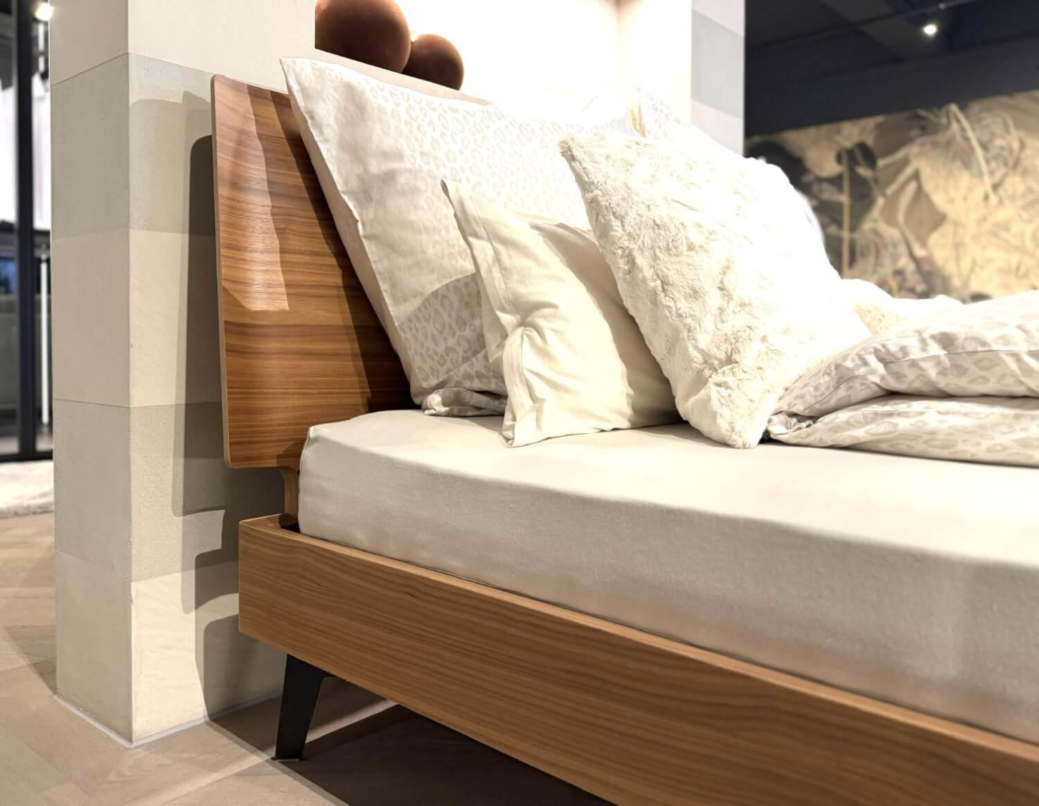 San Giacomo - Bett Aliante 1 0 Nuss Canaletto Füße Schwarz Mit Lattenrost - 6