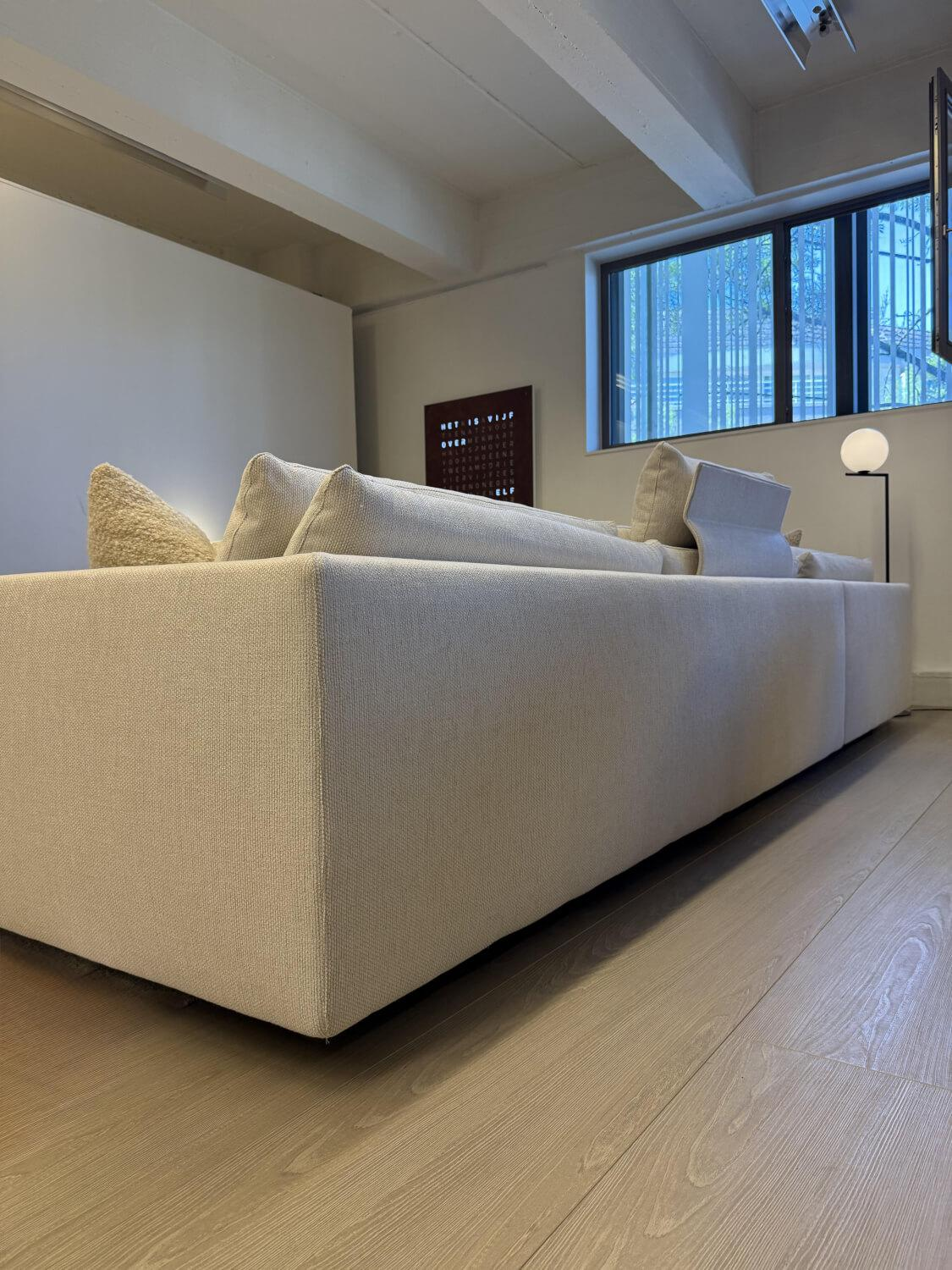 Poliform - Ecksofa Salon Bristol Stoff Rabat Kat. D Ecru Offwhite Creme ohne Dekokissen - 6