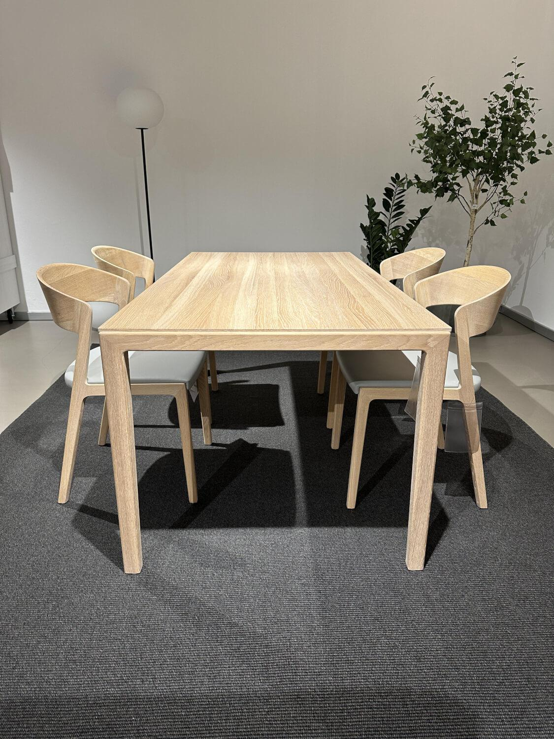 Team 7 - Esstisch Tak Eiche Naturöl Weiß Holzfuß Mit 100cm Auszug - 3