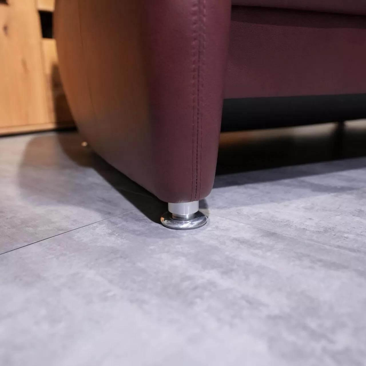 Polstergruppe Well Leder Arcolife Impression U9410-161 Merlot Rot Füße Metall Verchromt Mit Verstellbarer Kopfstütze Ohne Sessel