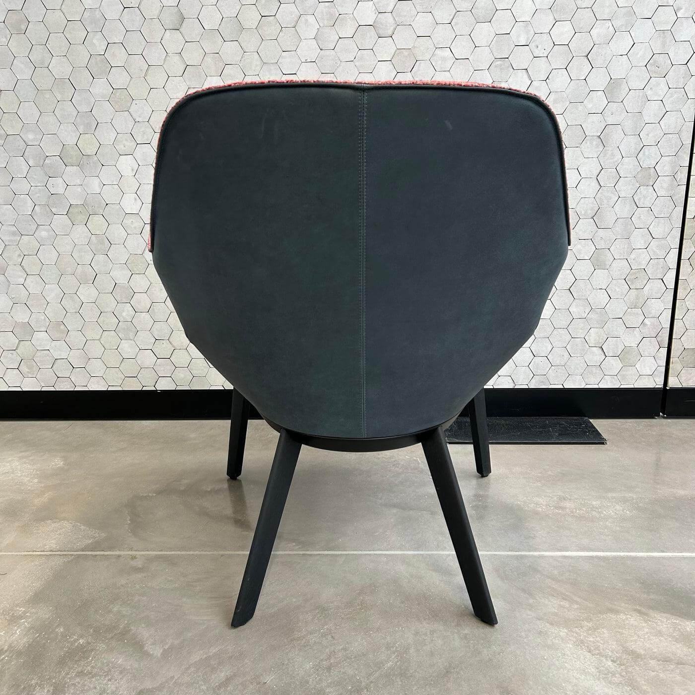 Walter Knoll - Armlehnstuhl Sheru 353 10C Innen Stoff Oakworth Cassis 2949 14 Rosa Rot Außen Vintage Night Blue Schwarz Gestell Schwarz - 2