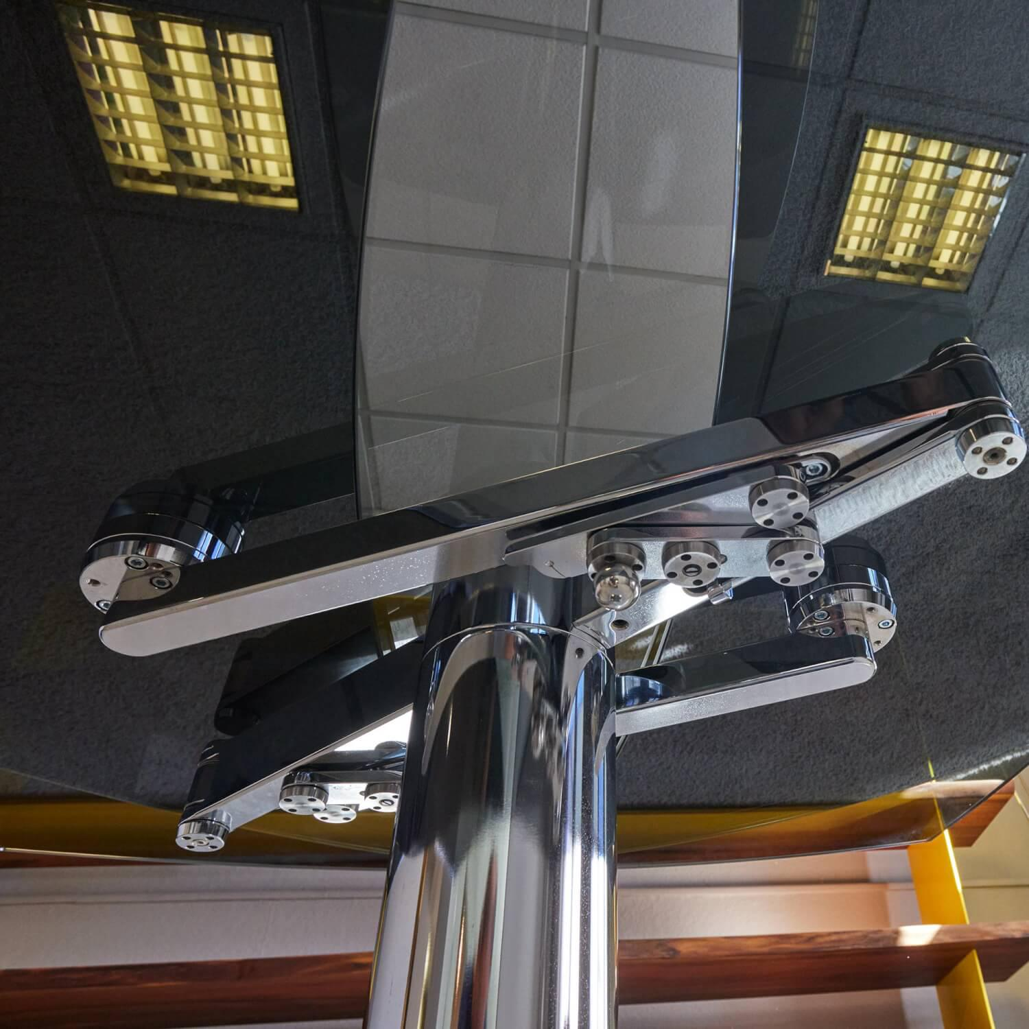 Draenert - Esstisch Titan III Glas Grau Sockel Hochglanz Chrom Ausziehbar - 2