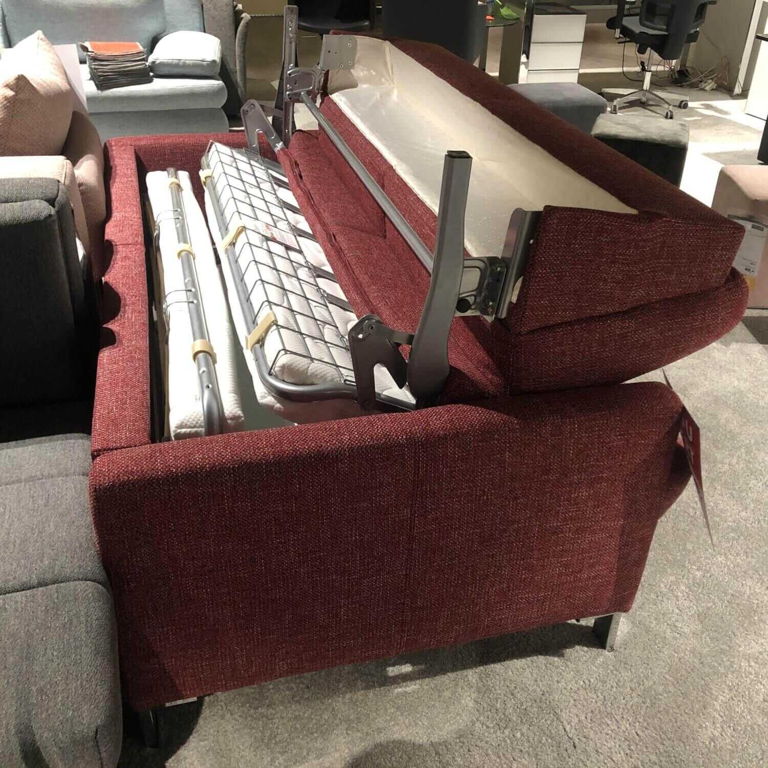 Comfortmaster - Doppelliege Evita Stoff 2-6933 Rot Fuß Chrom Liefefläche 140x195 - 3