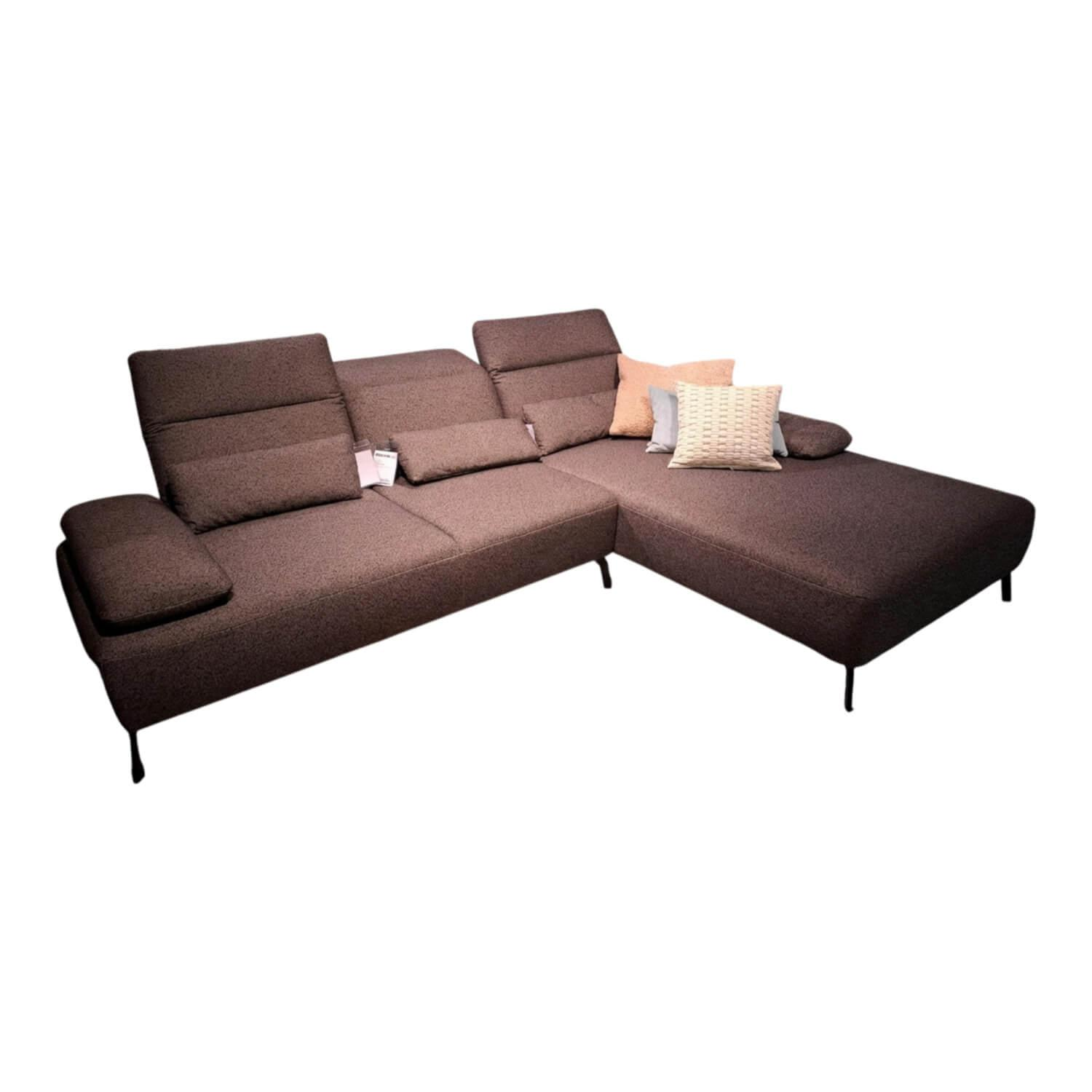 Carina - Ecksofa EM Setupal Stoff Salt n Pepper Grau Metallfuß Schwarz - 1