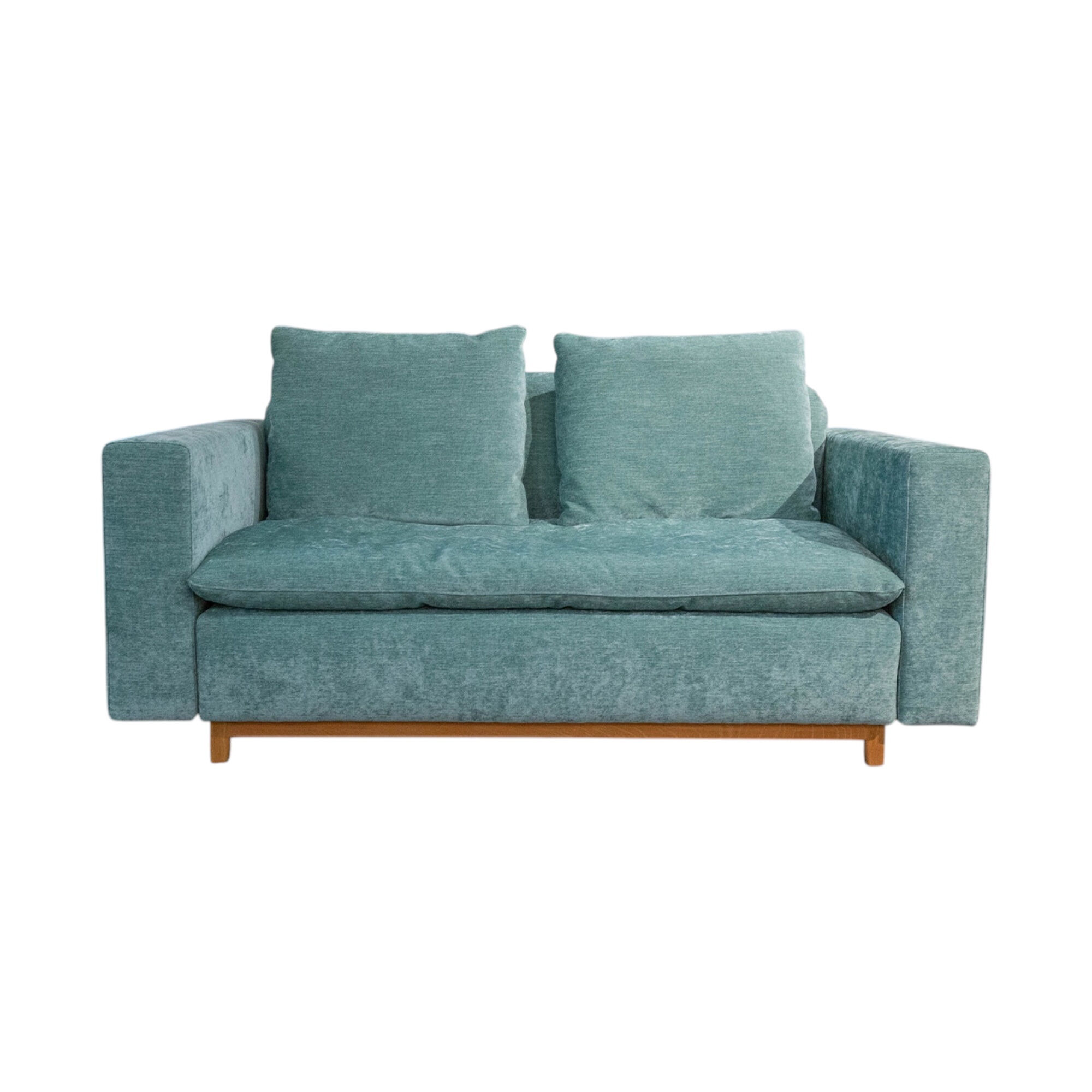 Signet - Sofa Isla Stoff Abby Petrol Blau Gestell Eiche Geölt  - 1