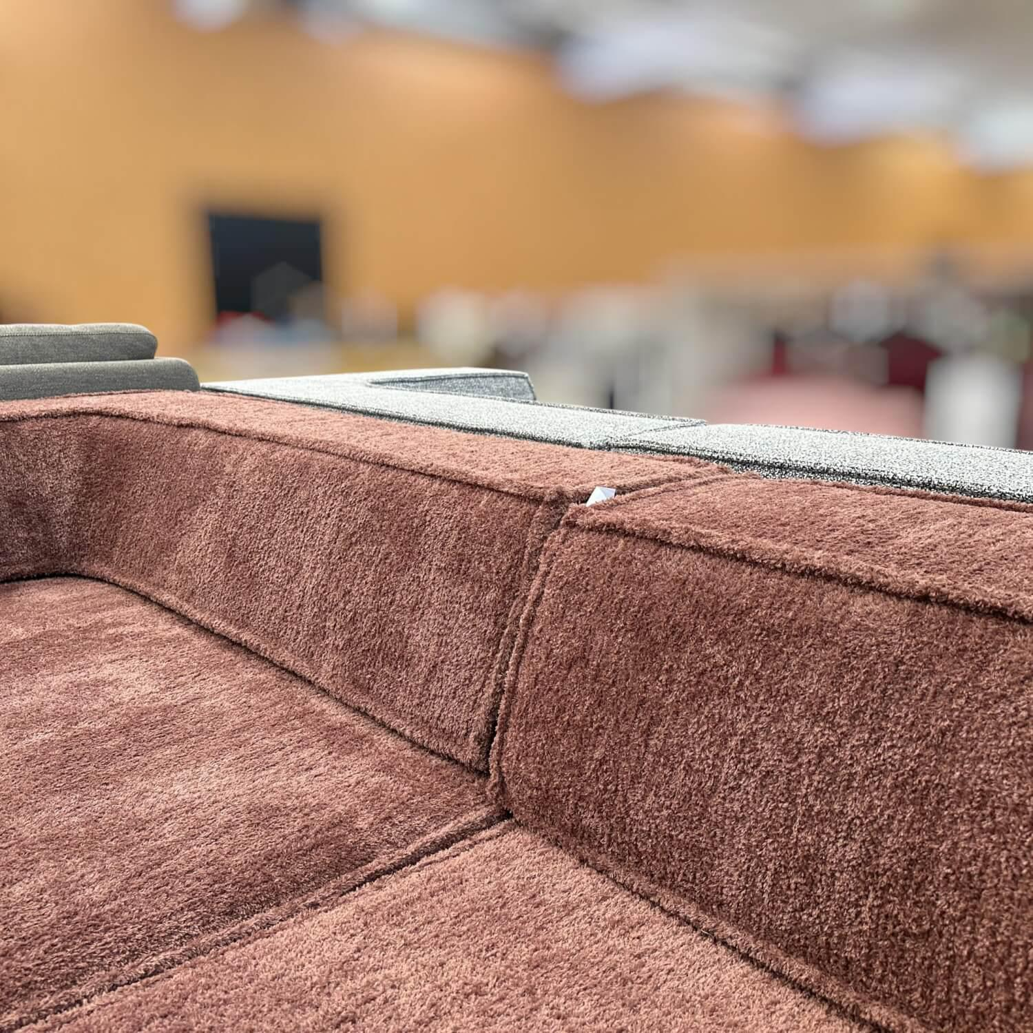 COR - Ecksofa Trio Stoff 9041 Malve Rosa 9040 Messinggelb Mit Stopp Gleitern - 6