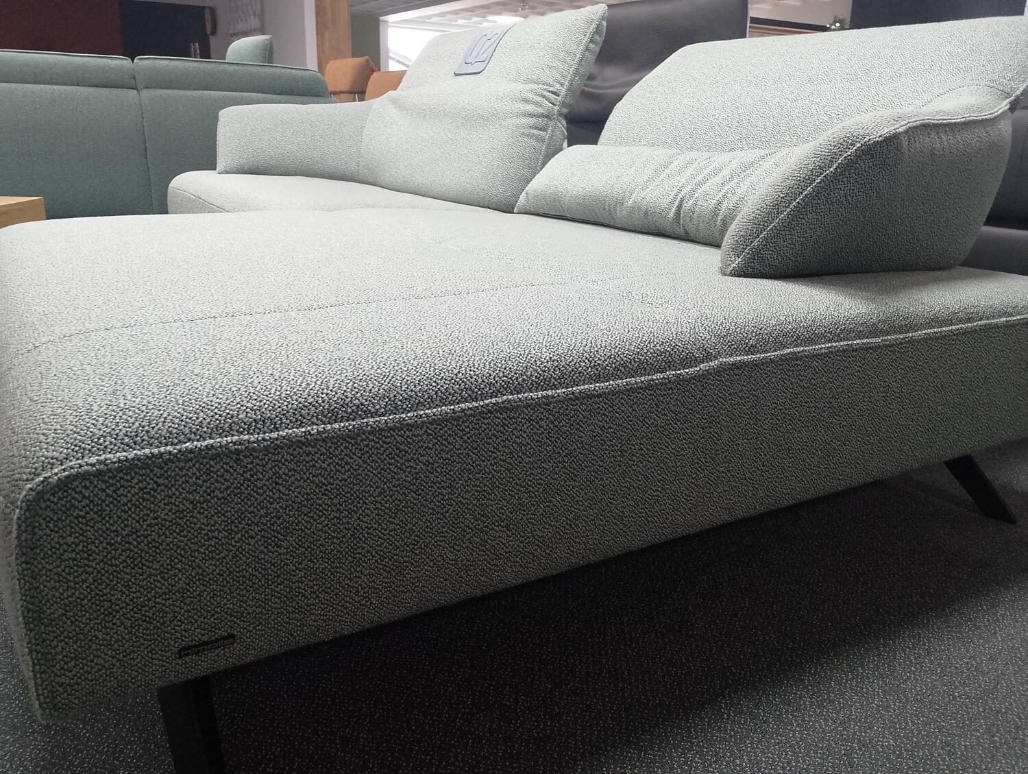 himolla - Polstergarnitur 1052 Stoff 24 Q2 Rustic Azuro Blau Grau Metallfüße Anthrazit Pulverbeschichtet - 3