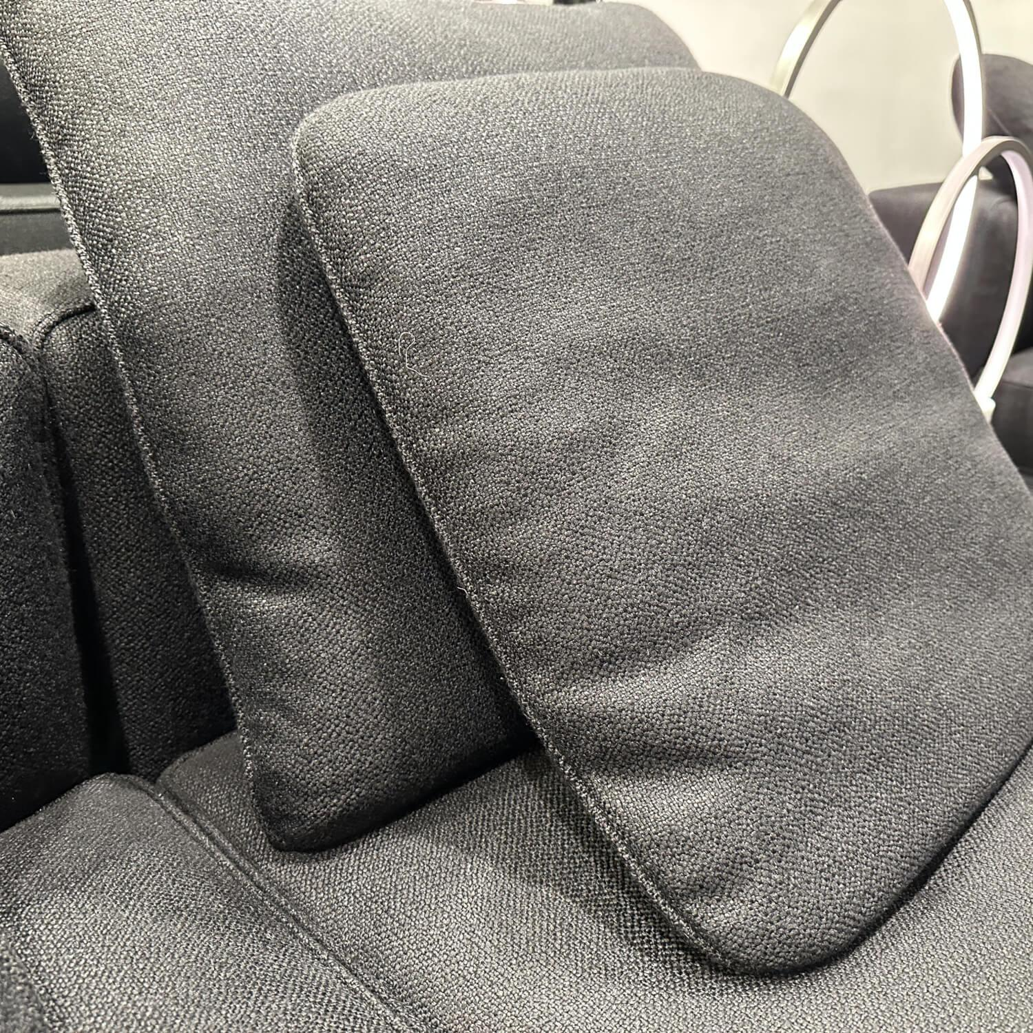 Minotti - Ecksofa Dylan Stoff Ginza 09 Nero Schwarz Basis Leder Nabuk 33 nero Schwarz Kufen Aluminium Zinnfarben Lackiert - 7