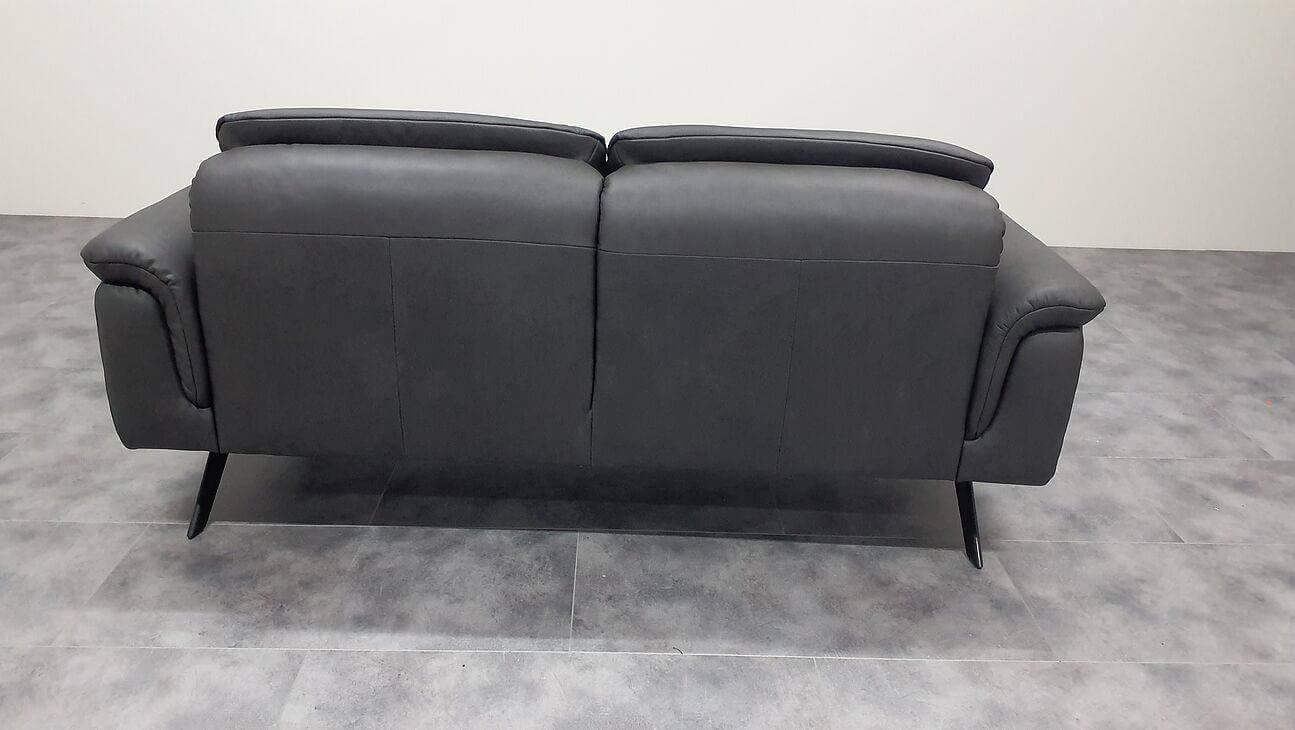 Hülsta - Sofa 8766 Leder Eleganza Vektor Schwarz Füße Metall Anthrazit Inkl. Kopfteilverstellung - 6