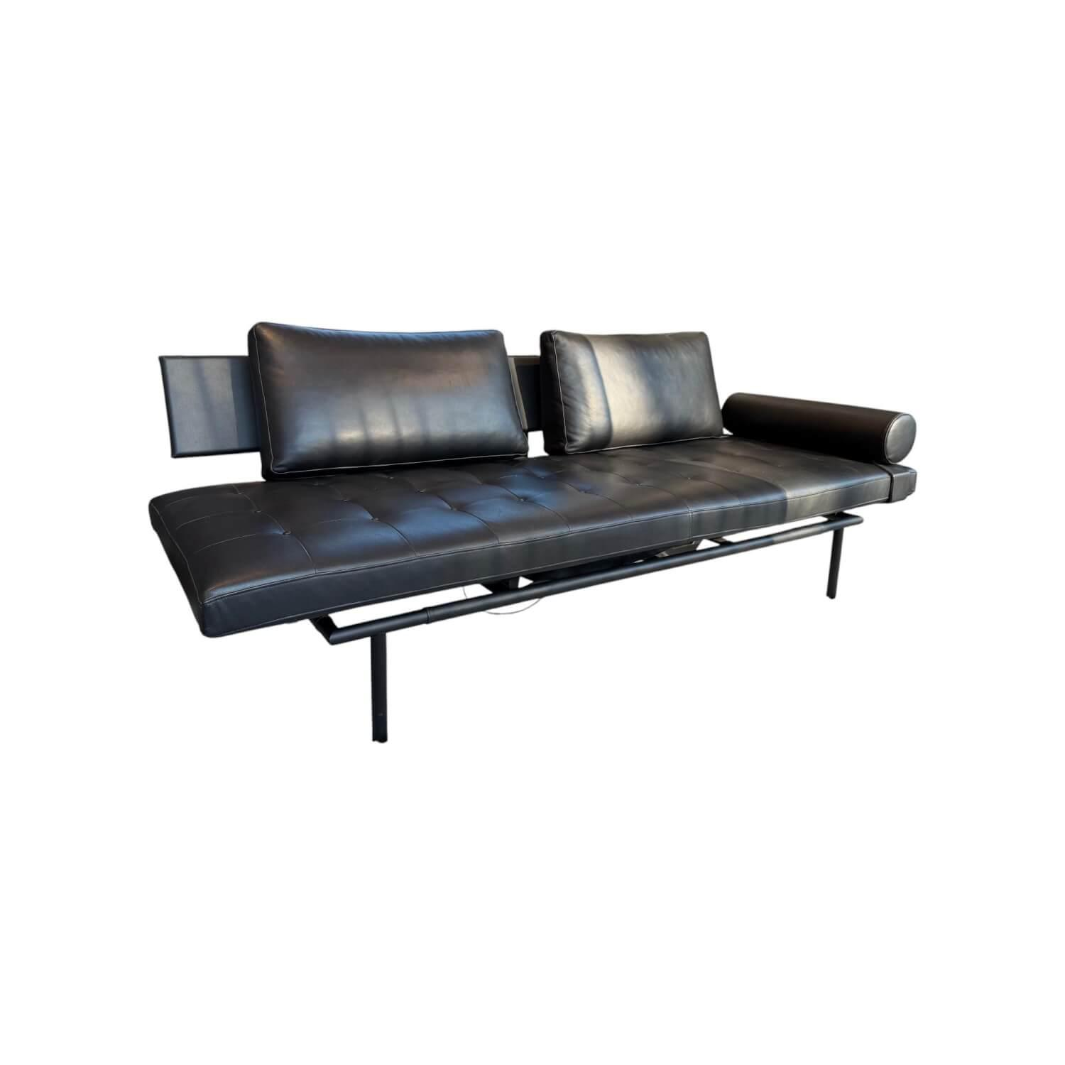 IP Design - Liege Campus De Luxe Leder IP Space Schwarz Gestell Metall Schwarz Mit Abklappbarem Rückenteil - 1