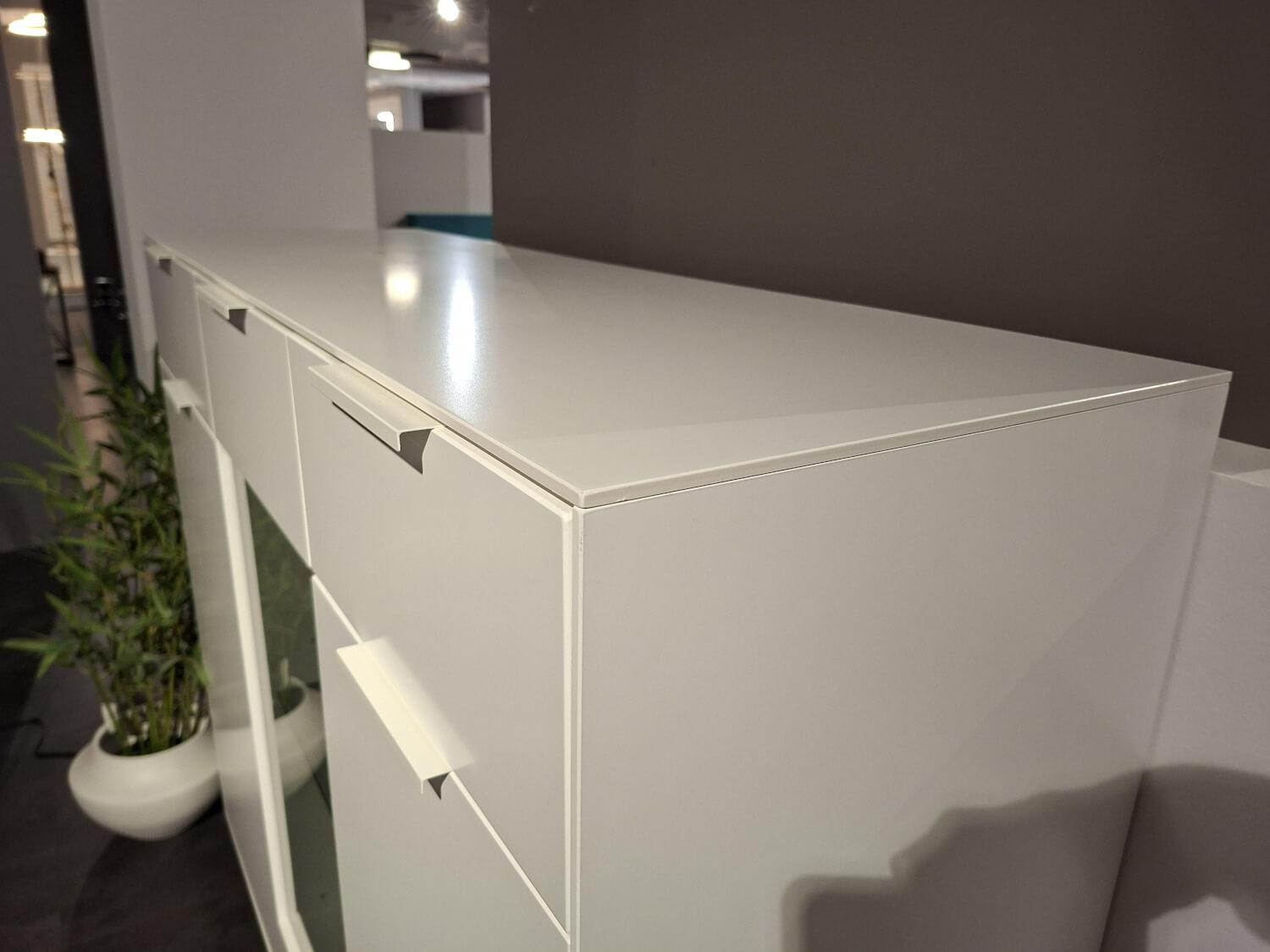 Quadrato - Highboard Caspara Weiß Lackiert Eiche Bianco Massiv - 4