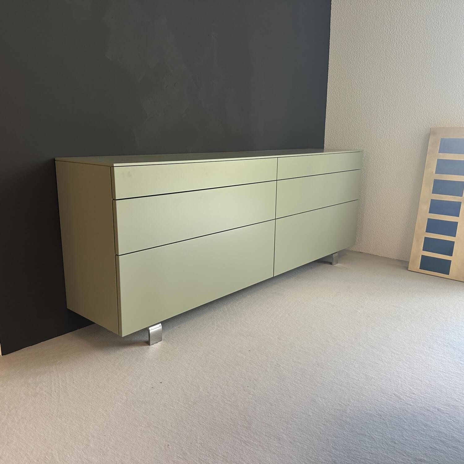 Hülsta - Sideboard Neo Lack NCS S4010 Mintgrün Grün Matt Gestell Metall Chrom Glänzend - 2