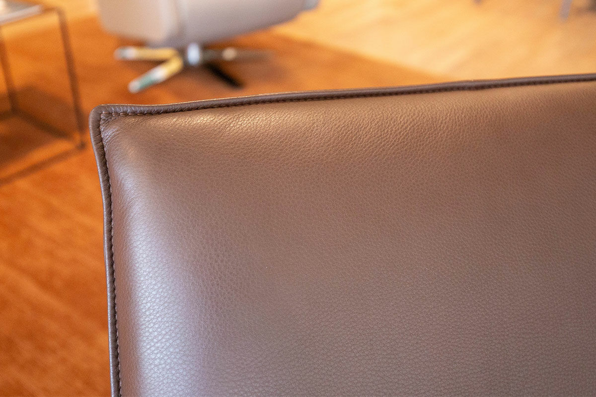 Strässle - Relaxsessel Leeno Leder Montana Dunkelbraun Gestell Aluminium Schwarz Mechanisch Verstellbar - 5