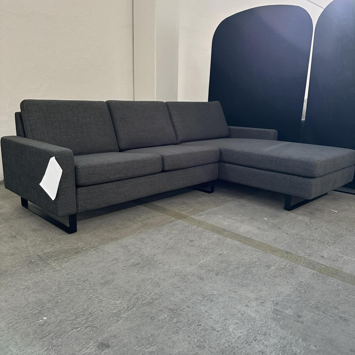 COR - Ecksofa Conseta Stoff 8160 Schwarz Grau Metallkufen P120 Pulverbeschichtet Schwarz Mit Filzgleiter - 7