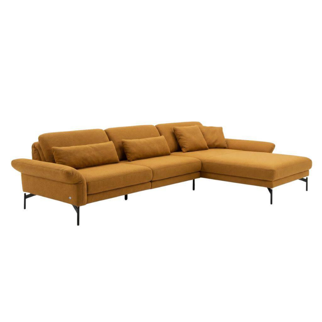 himolla - Sofa 1462 Stoff Q2Loop Chips Gelb Metallfuß Anthrazit - 1