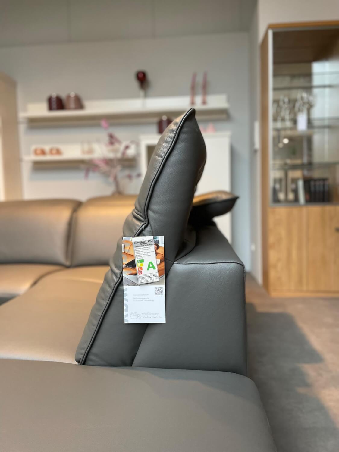 Polinova - Ecksofa Davos Leder L100 Torro Grau mit Relaxfunktion - 4
