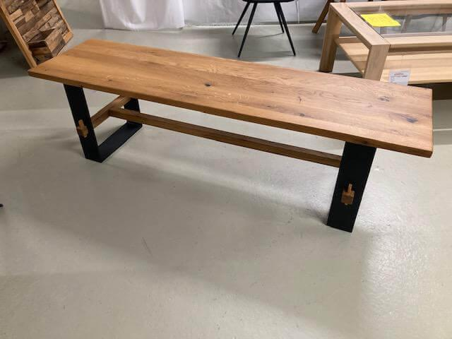 Gradel - Bank Pato Eiche Massiv Natur Geölt Gestell Metall Pulverbeschichtet - 3