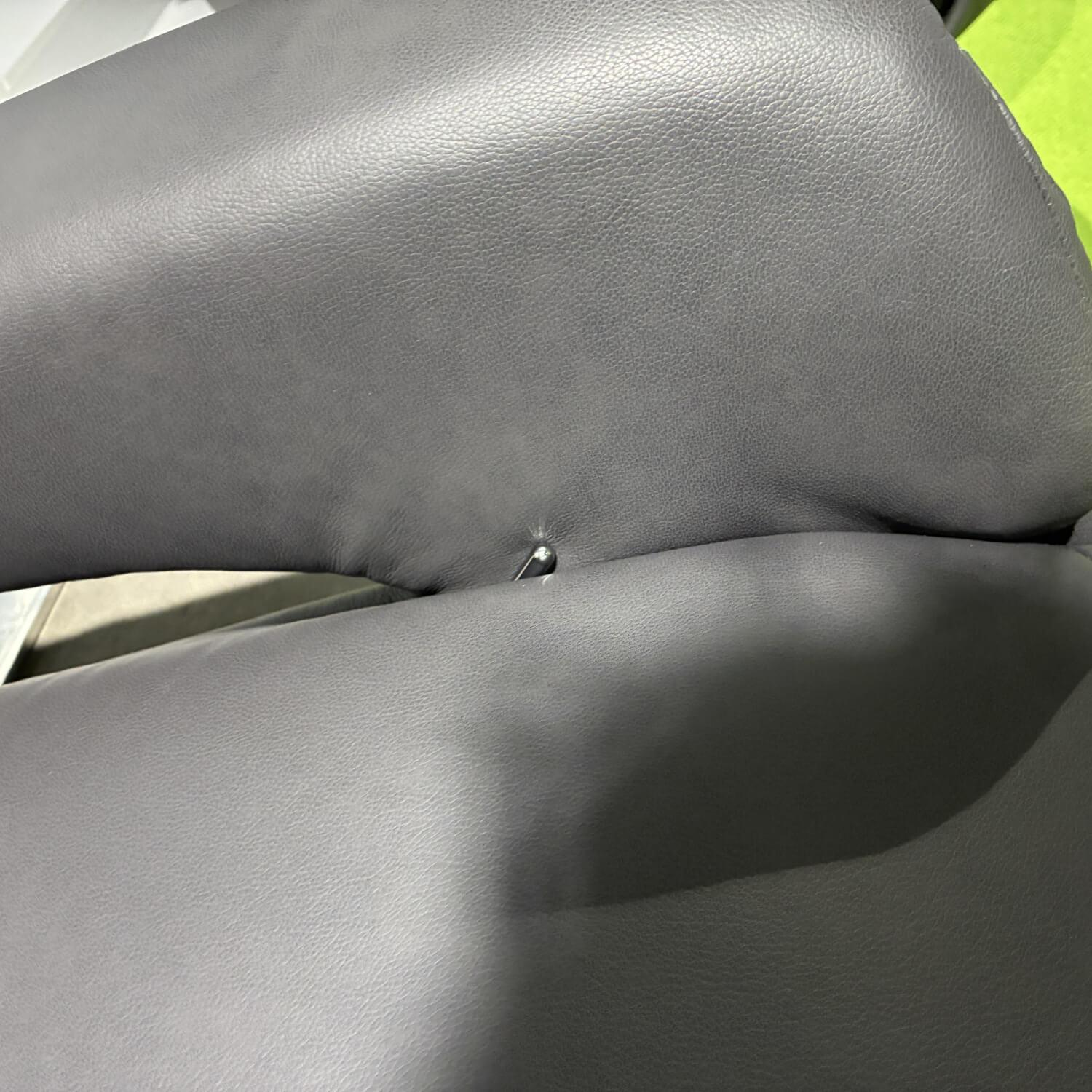 Polsteria - Relaxsessel Relaxa Feeling HV Leder Longlife Evita Anthrazit Sternfuß Edelstahl Schwarz Gebürstet - 2