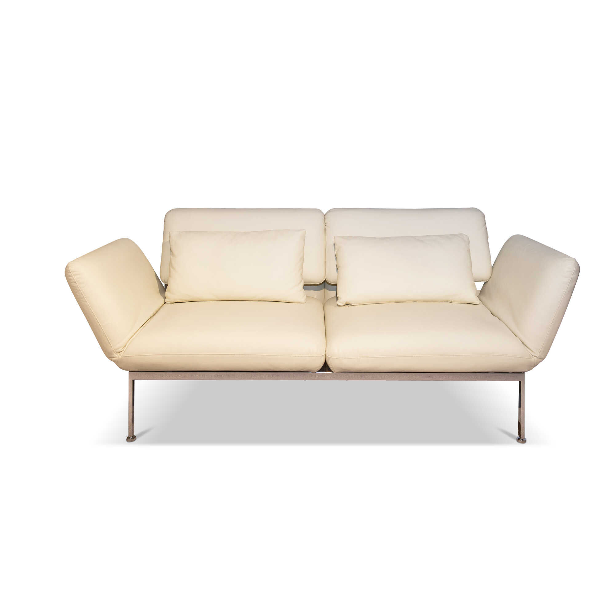 Sofa Roro Medium Leder Weiß (mit verstelbarer Rückenlehne)