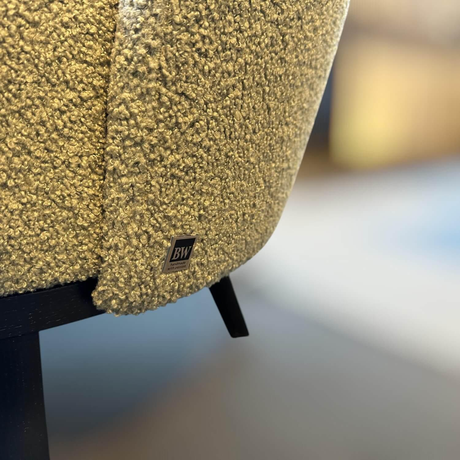 Bielefelder Werkstätten - Hochlehnsessel Polo Cocktail Stoff Lucie BW1788-555 Beige Creme Gestell Holz Dunkel Gebeizt Mit Drehfunktion - 4