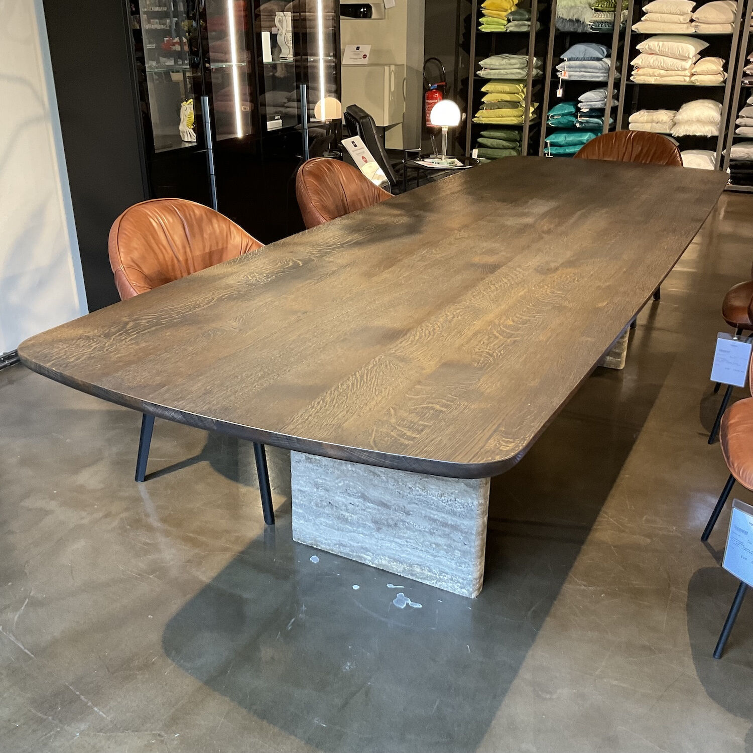 Janua - Tisch BC 17 T-Rox Platte Eiche Geräuchert Anthrazit Geölt Gestell Travertin Titanium - 10