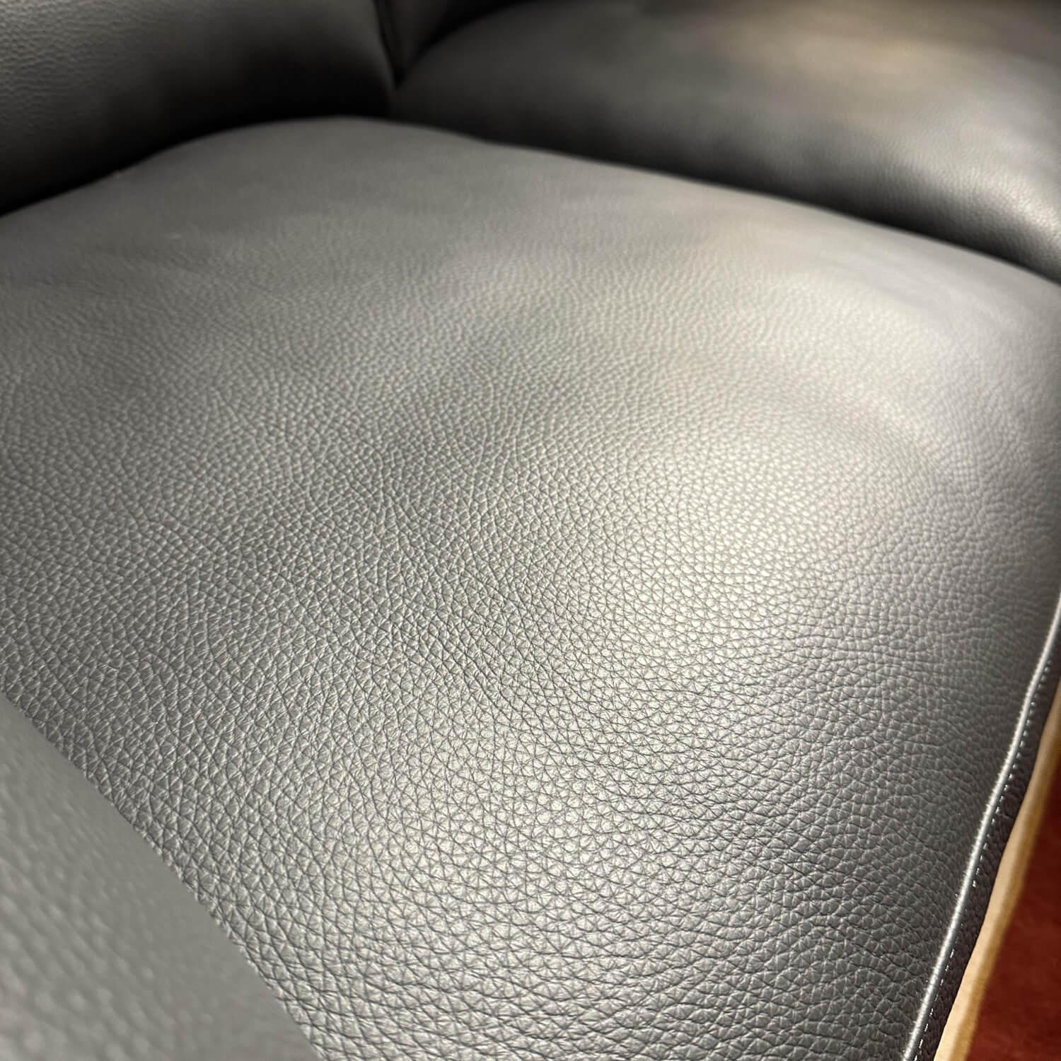 Sofa Esparo 210 Bezug Leder Anthrazit 43.059 Fuß Metall Rund Matt Chrom