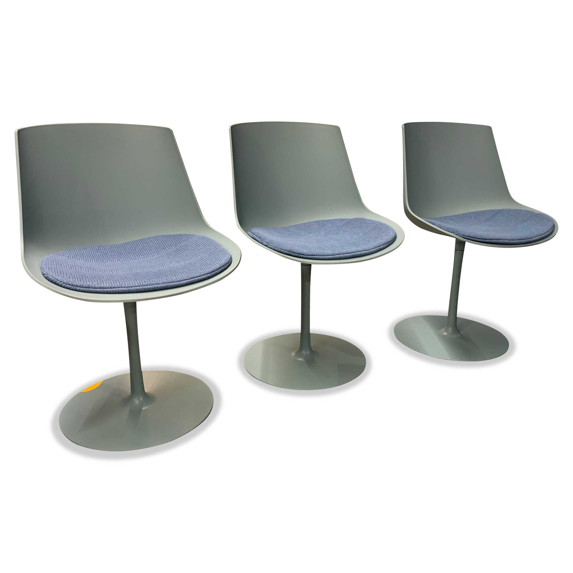 3er-Set Stuhl Flow Chair Avio Blau mit Tellerfuß